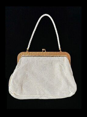 Vintage Whiting And Davis Ivory Mesh Evening Bag/Purse.